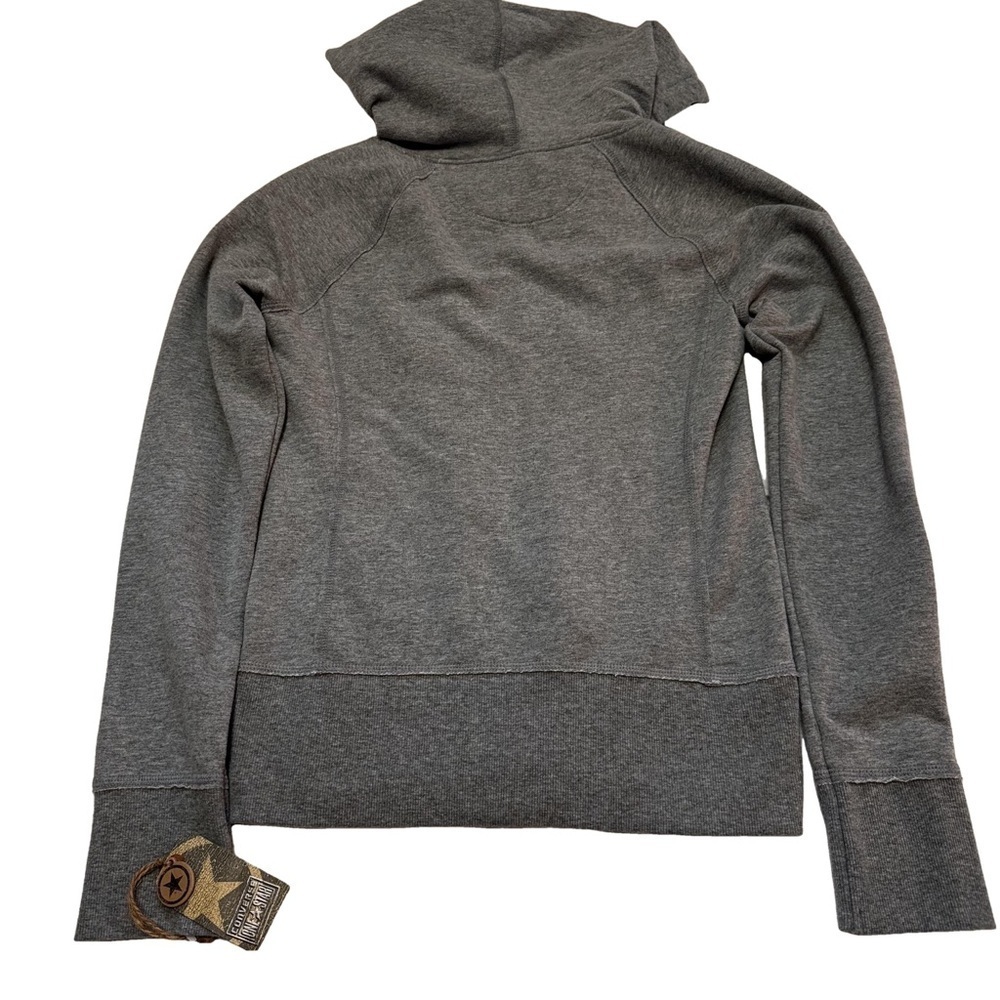 Converse One Star Women's Gray Hoodie Sweatshirt Size M NWT Front Pockets Zip - Picture 4 of 14
